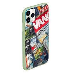 Чехол iPhone 11 Pro матовый Vanguard collage - ai art patchwork, цвет: 3D-салатовый — фото 2