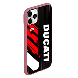 Чехол iPhone 11 Pro матовый Ducati - красный технологический, цвет: 3D-малиновый — фото 2