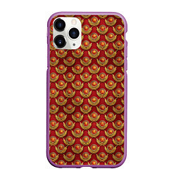 Чехол iPhone 11 Pro матовый Красные звезды СССР, цвет: 3D-фиолетовый