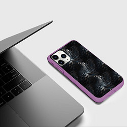 Чехол iPhone 11 Pro матовый Блестящая металлическая броня, цвет: 3D-фиолетовый — фото 2