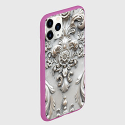 Чехол iPhone 11 Pro матовый Объемный орнамент, цвет: 3D-фиолетовый — фото 2