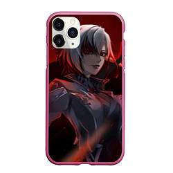 Чехол iPhone 11 Pro матовый Genshin Impact Арлекино red