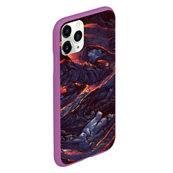 Чехол iPhone 11 Pro матовый Лавовые реки, цвет: 3D-фиолетовый — фото 2