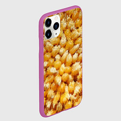 Чехол iPhone 11 Pro матовый Трансформация зерен в объемные столбы, цвет: 3D-фиолетовый — фото 2