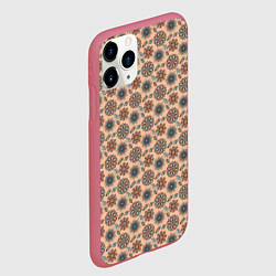 Чехол iPhone 11 Pro матовый Цветочный узор в стиле бохо, цвет: 3D-малиновый — фото 2