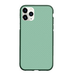 Чехол iPhone 11 Pro матовый Светлый серо-зелёный однотонный паттерн, цвет: 3D-темно-зеленый