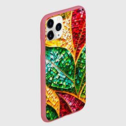 Чехол iPhone 11 Pro матовый Яркая мозаика с разноцветным абстрактным узором и, цвет: 3D-малиновый — фото 2