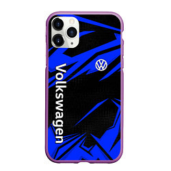 Чехол iPhone 11 Pro матовый Volkswagen - blue stripes