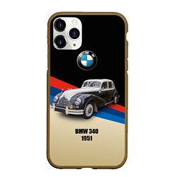 Чехол iPhone 11 Pro матовый Винтажный автомобиль BMW 340, цвет: 3D-коричневый