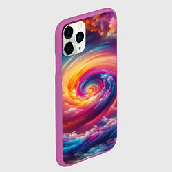 Чехол iPhone 11 Pro матовый Водоворот ярких красок, цвет: 3D-фиолетовый — фото 2