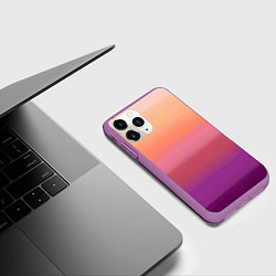 Чехол iPhone 11 Pro матовый Абстракция градиент на закате дня, цвет: 3D-фиолетовый — фото 2