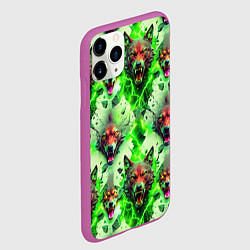 Чехол iPhone 11 Pro матовый Волки эпический паттерн, цвет: 3D-фиолетовый — фото 2