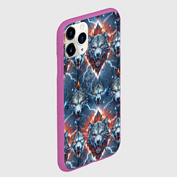Чехол iPhone 11 Pro матовый Волчки эпичный паттерн, цвет: 3D-фиолетовый — фото 2