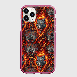 Чехол iPhone 11 Pro матовый Волки эпичный паттерн