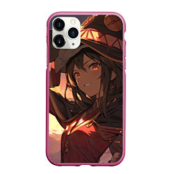 Чехол iPhone 11 Pro матовый Konosuba Мэгумин cute, цвет: 3D-малиновый