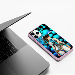 Чехол iPhone 11 Pro матовый Stellar Blade Eve синие капсулы, цвет: 3D-розовый — фото 2