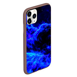 Чехол iPhone 11 Pro матовый Синий густой дым - inferno blue, цвет: 3D-коричневый — фото 2