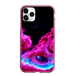 Чехол iPhone 11 Pro матовый Розовый густой туман - inferno pink, цвет: 3D-малиновый