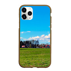 Чехол iPhone 11 Pro матовый Пригородный пейзаж, цвет: 3D-коричневый