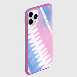 Чехол iPhone 11 Pro матовый Полоски в стиле тай дай, цвет: 3D-фиолетовый — фото 2