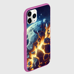 Чехол iPhone 11 Pro матовый Взрыв планеты - космос от нейросети, цвет: 3D-фиолетовый — фото 2