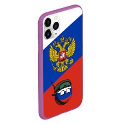 Чехол iPhone 11 Pro матовый Россия - на страже, цвет: 3D-фиолетовый — фото 2