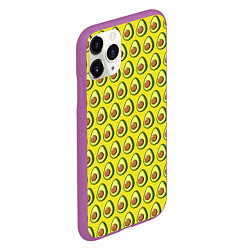 Чехол iPhone 11 Pro матовый Паттерн с авокадо в разрезе, цвет: 3D-фиолетовый — фото 2
