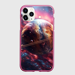Чехол iPhone 11 Pro матовый Объемный космос и планеты