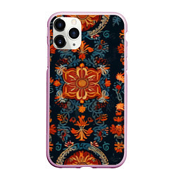 Чехол iPhone 11 Pro матовый Текстуры в славянском стиле, цвет: 3D-розовый