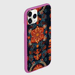 Чехол iPhone 11 Pro матовый Текстуры в славянском стиле, цвет: 3D-фиолетовый — фото 2
