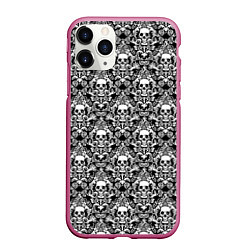 Чехол iPhone 11 Pro матовый Skull patterns