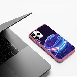 Чехол iPhone 11 Pro матовый Космические мыльные пузыри, цвет: 3D-малиновый — фото 2