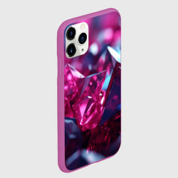 Чехол iPhone 11 Pro матовый Яркие розовые хрусталики, цвет: 3D-фиолетовый — фото 2