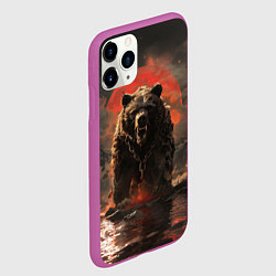 Чехол iPhone 11 Pro матовый Russian angry bear, цвет: 3D-фиолетовый — фото 2