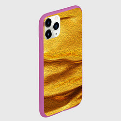 Чехол iPhone 11 Pro матовый Золотая поверхность с волнами и рябью, цвет: 3D-фиолетовый — фото 2