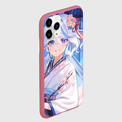 Чехол iPhone 11 Pro матовый Genshin Impact Furina зонт, цвет: 3D-малиновый — фото 2