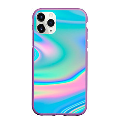 Чехол iPhone 11 Pro матовый Неоновый бензин, цвет: 3D-фиолетовый