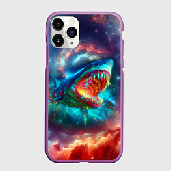Чехол iPhone 11 Pro матовый Пасть космической акулы - нейросеть