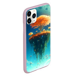 Чехол iPhone 11 Pro матовый Сказочное космическое дерево - нейросеть, цвет: 3D-розовый — фото 2