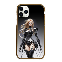 Чехол iPhone 11 Pro матовый Cyber Barbie - fantasy cyberpunk ai art