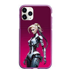 Чехол iPhone 11 Pro матовый Beauty cyber Barbie - ai art fantasy, цвет: 3D-фиолетовый