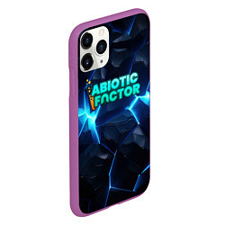 Чехол iPhone 11 Pro матовый Abiotic Factor синее неоновое свечение, цвет: 3D-фиолетовый — фото 2