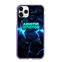 Чехол iPhone 11 Pro матовый Abiotic Factor синее неоновое свечение, цвет: 3D-светло-сиреневый