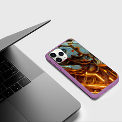 Чехол iPhone 11 Pro матовый Cyber armor - ai art, цвет: 3D-фиолетовый — фото 2