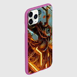 Чехол iPhone 11 Pro матовый Cyber armor - ai art, цвет: 3D-фиолетовый — фото 2