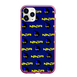 Чехол iPhone 11 Pro матовый Ninja fortnite games, цвет: 3D-малиновый