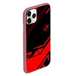 Чехол iPhone 11 Pro матовый BMW geometry sport red, цвет: 3D-малиновый — фото 2