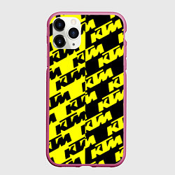 Чехол iPhone 11 Pro матовый KTU жёлто чёрный стиль, цвет: 3D-малиновый