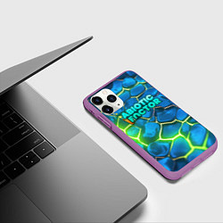 Чехол iPhone 11 Pro матовый Abiotic Factor logo bright neon, цвет: 3D-фиолетовый — фото 2