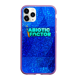 Чехол iPhone 11 Pro матовый Abiotic Factor logo blue neon